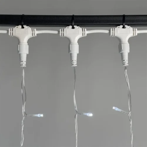 Гирлянда Занавес 2 x 3 м Белый 220В, 600 LED, Провод Прозрачный ПВХ, IP54. Фото 3.