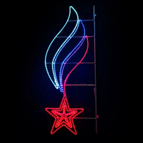 Светодиодная Консоль «Звезда с Российским Флагом» 60 х 200 см, Триколор, 220В. Фото 1.