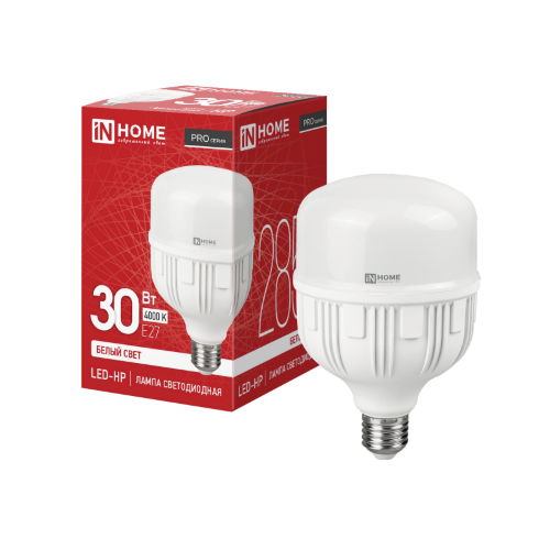Лампа светодиодная LED-HP-PRO 30Вт 230В Е27 4000К 2850Лм IN HOME - Фото
