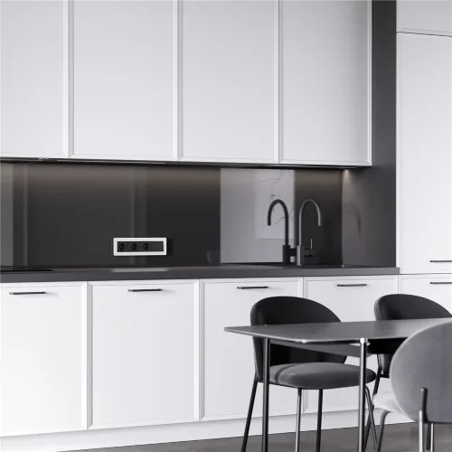 Рамка из поликарбоната на 4 поста Split белый/черный, soft-touch W0043068 - фото 3