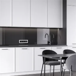 Рамка из поликарбоната на 4 поста Split белый/черный, soft-touch W0043068