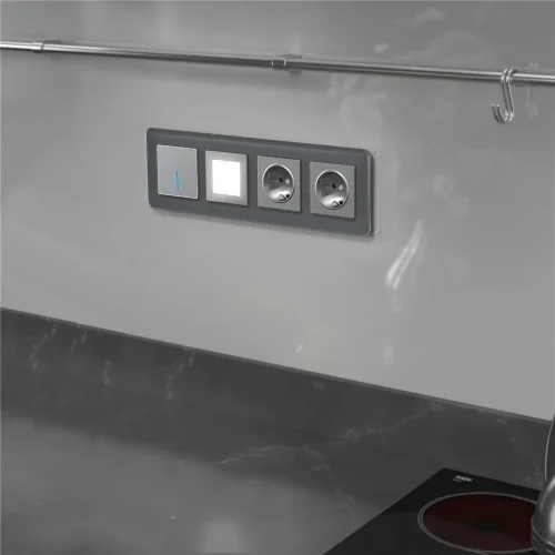 Рамка из стекла на 4 поста Elite графит W0042440 - фото 4