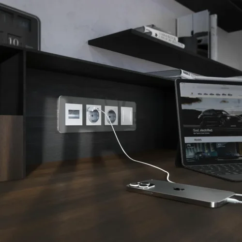 Рамка из стекла на 4 поста Elite графит W0042440 - фото 3