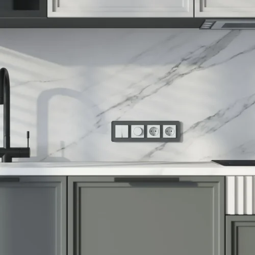 Рамка из стекла на 4 поста Elite графит W0042440 - фото 5