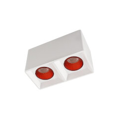 Светильник накладной IP 20, 10 Вт, GU5.3, LED, белый/красный, пластик, Denkirs DK3085-WH+RD