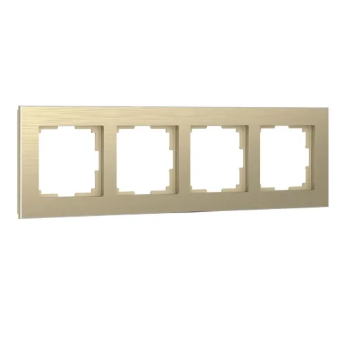 Рамка из металла на 4 поста Аluminium шампань алюминий W0041711 - фото