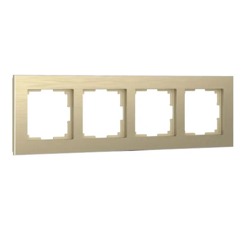 Рамка из металла на 4 поста Аluminium шампань алюминий W0041711 - фото