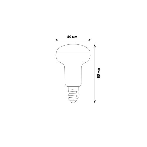LED-R50-6W-WW-E14-FR PLS02WH Лампа светодиодная, Форма Рефлектор, матовая, Серия Sky, Теплый белый свет. - фото 2