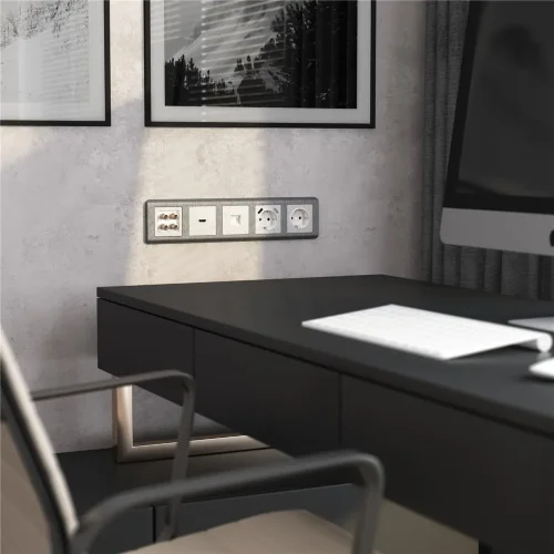 Телефонная розетка RJ-11 (перламутровый рифленый) W1182013 - фото 4