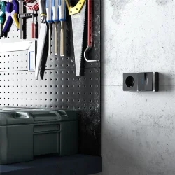 Выключатель двухклавишный с подсветкой Gallant черный/хром W5020135