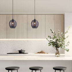 Подвесной светильник со стеклянным плафоном 50195/1 черный жемчуг (052665)