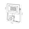 ULF-F62-30W-6500K SENSOR IP54 200-240В BLACK Прожектор светодиодный с датчиком движения и освещенности, Дневной свет 6500K, Корпус черный, TM Uniel - фото 5