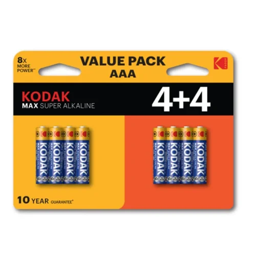 Элемент питания алкалиновый AAA/LR03 1.5В MAX SUPER Alkaline (блист.8шт) 30419896 KODAK Б0057079 - фото 2