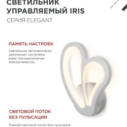 Светильник настенный светодиодный ELEGANT IRIS 15Вт 230В 3000-6500K 1200Лм STEP COLOR белый IN HOME