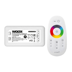 Контроллер 4-канальный WOLTA WLC-C/08-24A для светодиодной ленты RGBW 12-24В, 24А с пультом RF2.4ГГц