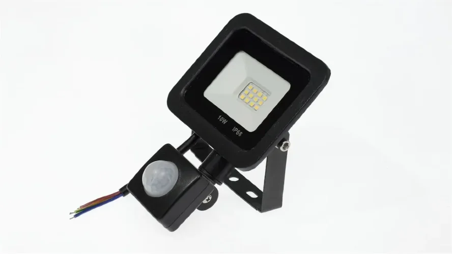 Светодиодный прожектор Standart с датчиком движения V61 (10W, 220V, черный корпус, white) - фото I