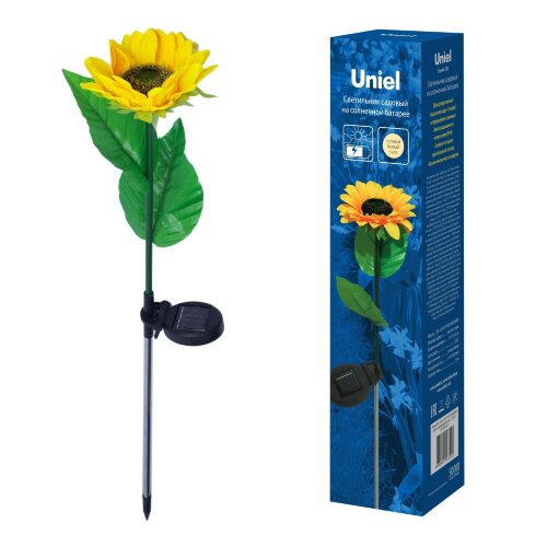 USL-S-814-PT700 SUNFLOWER Садовый светильник на солнечной батарее Подсолнух, 8 светодиодов, Теплый белый свет, 1xАА Ni-Mh аккумулятор в-к, IP44, TM Uniel - фото 9