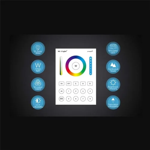 Сенсорная панель Mi-Light B8 P211 (RGB/RGBW/RGB+CCT, 1-8 zone, 2.4GHz) - фото II