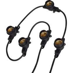 UDL-K111 80-E27-20M IP65 BLACK BELT-LIGHT Гирлянда Белт-Лайт, 20м + 1.5м сетевой шнур, 80 патронов E27, шаг 25см, Чёрная.