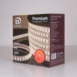 Светодиодная лента 220 В 18 Вт/м 180 Led/м 2835 IP65, дневной белый 4200К, 50 м Лента светодиодная 220V 18W 180Led 2835 двухрядная IP65 дневной белый, 50 м