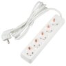 S-GCU5-3 WHITE Удлинитель серии Ultra, шнур 3м., 5 гнезд, 16A, с-з, Белый, TM Uniel - фото 1
