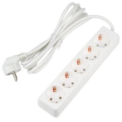 S-GCU5-3 WHITE Удлинитель серии Ultra, шнур 3м., 5 гнезд, 16A, с-з, Белый, TM Uniel