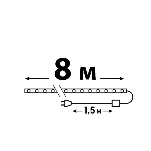 ULD-D50 8M-С08 IP44 MULTI Гирлянда светодиодная Дюралайт, 8м, С контроллером, Разноцветный свет, Провод прозрачный - фото 9