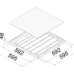 Подвесной офисный светодиодный светильник Армстронг 60 Вт IP54 595x595x48 мм 3000К Опал