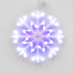 ULD-H4040-048-DTA MULTI IP20 SNOWFLAKE Фигура светодиодная Снежинка, 40х40см, Подвесная, 48 светодиодов, Красный, синий, белый свет, Провод прозрачный.