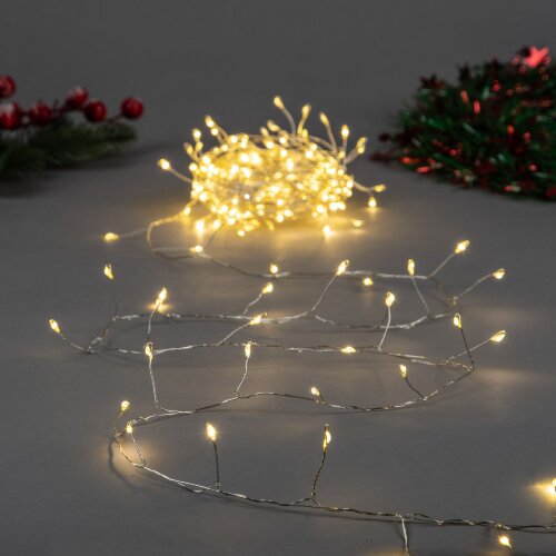 ULD-S0500-125-DTA WARM WHITE IP20 DEWDROP Гирлянда светодиодная Роса, 5м, 125 светодиодов, Теплый белый свет, Провод прозрачный - фото 8