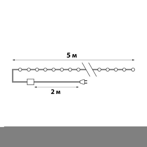 ULD-S0500-125-DTA WARM WHITE IP20 DEWDROP Гирлянда светодиодная Роса, 5м, 125 светодиодов, Теплый белый свет, Провод прозрачный - фото 8