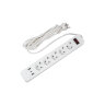 S-GSR5-3 U2C1 WHITE-GREY Сетевой фильтр серии Standard, шнур 3м Пвс 3х0.75, 5 гнезд, с-з, 2USB+1TYPE C, 10A, 2500Вт, Белый-серый, TM Uniel - фото 1