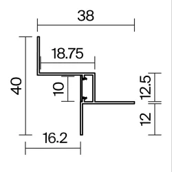 Алюминиевый профиль встраиваемый скрытого монтажа 44x41 (Серебро, 2 м), ALM-4441-S-2M 636024 (Серебро) 636024