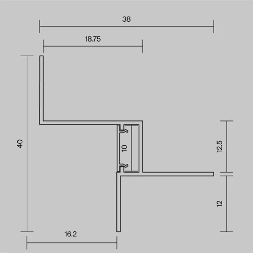 Алюминиевый профиль встраиваемый скрытого монтажа 44x41 (Серебро, 2 м), ALM-4441-S-2M 636024 (Серебро) 636024 - фото 7