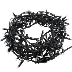 ULD-F90PRO S10M-100-SBK WH Гирлянда светодиодная, 10м, без вилки, Статическое свечение, Соединяемая, 100 светодиодов, Белый свет 6000K, IP67, Провод черный