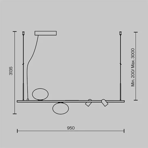 Подвесной светильник Inversio G9х2 (Черный и Латунь) - фото 11