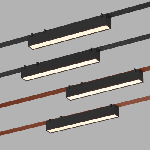 DK5575-BK Cветильник для трека-ремня Belty, серия Linear, со светодиодом, L323*W40*H45мм, 48V DC, 12W, RA90, 120°, 3000K, IP20, черный, алюминий. Фото 2