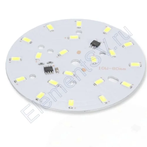 Светодиодная матрица 5730, 20 led, 220V, 10W, Ф80mm, D148, white - фото.