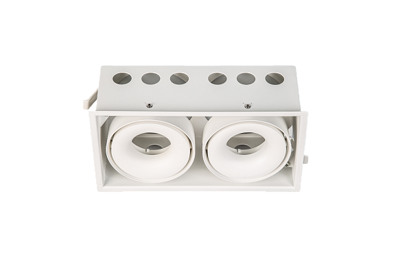 Корпус светильника алюминий потолочный встраиваемый  поворотный, Белый, IP20, COMBO-CRD2-WH-2 - фото