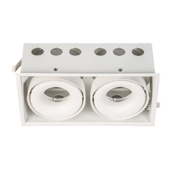 Корпус светильника алюминий потолочный встраиваемый  поворотный, Белый, IP20, COMBO-CRD2-WH-2 009944