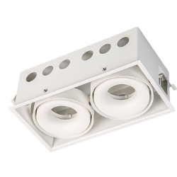 Корпус светильника алюминий потолочный встраиваемый  поворотный, Белый, IP20, COMBO-CRD2-WH-2 009944