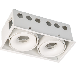 Корпус светильника алюминий потолочный встраиваемый  поворотный, Белый, IP20, COMBO-CRD2-WH-2 009944