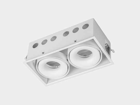 Корпус светильника алюминий потолочный встраиваемый  поворотный, Белый, IP20, COMBO-CRD2-WH-2 - фото