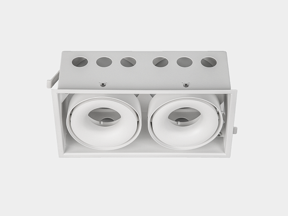 Корпус светильника алюминий потолочный встраиваемый  поворотный, Белый, IP20, COMBO-CRD2-WH-2. Фото 2