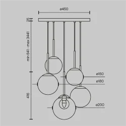 Подвесной светильник Базовая форма / Basic form G9х5 (Золото) MOD521PL-05G