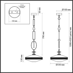 Подвес «ODEON LIGHT EXCLUSIVE» 5441/1, серия: KREMA (крепление на планке)