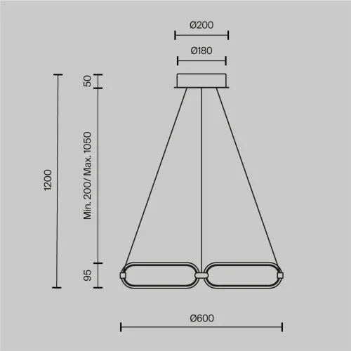 Подвесной светильник Chain 3000K 50Вт (Никель) - фото
