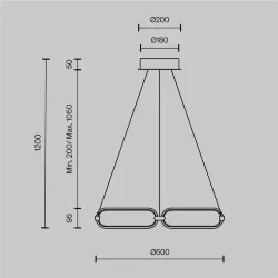 Подвесной светильник Chain 3000K 50Вт (Никель)