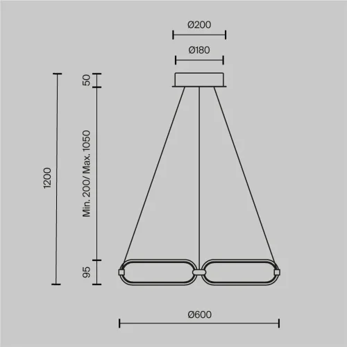 Подвесной светильник Chain 3000K 50Вт (Никель) - фото 6