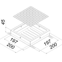 Универсальный офисный светодиодный светильник Грильято 20 Вт IP44 200x200x40 мм 4000K Призма